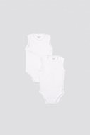 COCCODRILLO bodijs bez piedurknēm BASIC UNDERWEAR, balts, 68 cm, WC2413301BAU-001