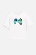 COCCODRILLO marškinėliai trumpomis rankovėmis GAMER BOY KIDS, balti, WC4143202GBK-001-122, 122 cm