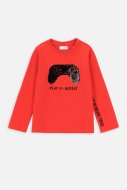 COCCODRILLO marškinėliai ilgomis rankovėmis GAMER BOY KIDS, raudoni, WC4143101GBK-009-110, 110 cm