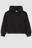 COCCODRILLO džemperis ar rāvējslēdzēju EVERYDAY GIRL, melns,  WC3132401EVG-021