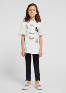 MAYORAL t-krekls ar īsam piedurknēm un legini 8B, black/white, 128 cm, 6740-10