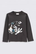 COCCODRILLO t-krekls ar garām piedurknēm LICENCE BOY, graphite, 116 cm, ZC2143104LIB-020