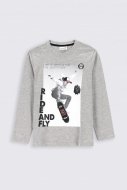 COCCODRILLO t-krekls ar garām piedurknēm EVERYDAY BOY, pelēks, 164 cm, ZC2143116EVB-019