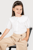 COCCODRILLO blūze ar īsam piedurknēm BACK TO SCHOOL GIRL, balta, 158 cm, ZC2140201BSG-001