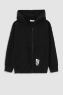 COCCODRILLO džemperis ar rāvējslēdzēju ar kapuci EVERYDAY BOY, melns, WC3132401EVB-021