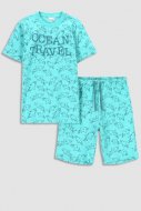 COCCODRILLO pidžama PAJAMAS, turquoise, WC3448214PJS-013