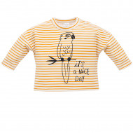 PINOKIO Krekls ar garām piedurknēm Nice Day Yellow Stripes 74
