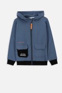 COCCODRILLO džemperis ar rāvējslēdzēju ar kapuci DESERT EXPLORER KIDS, zils, WC4132402DEK-014-