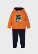 MAYORAL džemperis ar kapuci un džogera bikses 5G, saffron, 4874-35