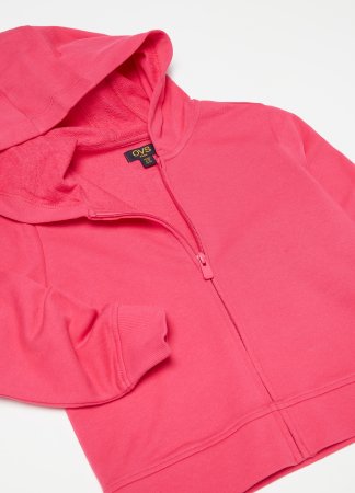OVS džemperis ar rāvējslēdzēju ar kapuci, rozā, , 001962713 