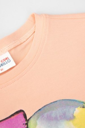 COCCODRILLO t-krekls ar garām piedurknēm EVERYDAY GIRL A, salmon, WC4143109VGA-005- 