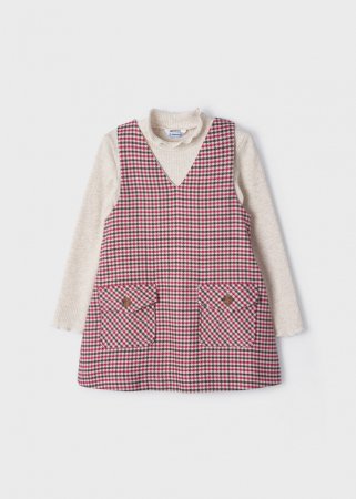 MAYORAL t-krekls ar garām piedurknēm un sarafāns 6H, raspberry, 116 cm, 4982-35 4982-35 9