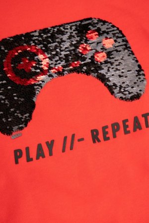 COCCODRILLO marškinėliai ilgomis rankovėmis GAMER BOY KIDS, raudoni, WC4143101GBK-009-110, 110 cm 