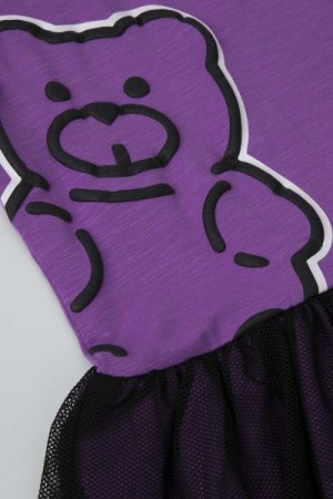 COCCODRILLO kleita ar garām piedurknēm JOYFUL PUNK KIDS, violeta, WC4129101JPK-016-0 