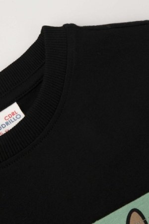 COCCODRILLO t-krekls ar garām piedurknēm LICENCE BOY WARNER BROS, melni, WC4143101LBW-021- 