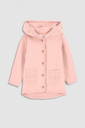 COCCODRILLO džemperis ar pogām SPORTI ROMANTIC NEWBORN, powder pink, WC3132401SRN-033 WC3132401SRN-033-074