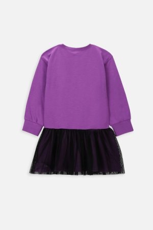 COCCODRILLO kleita ar garām piedurknēm JOYFUL PUNK KIDS, violeta, WC4129101JPK-016-0 