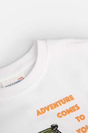 COCCODRILLO t-krekls ar īsam piedurknēm EVERYDAY BOY A, balti, WC4143209VBA-001- 