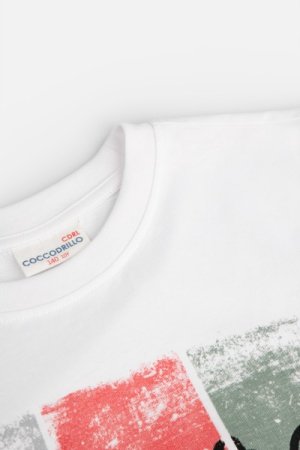COCCODRILLO t-krekls ar īsam piedurknēm EVERYDAY BOY A, balti, WC4143217VBA-001- 