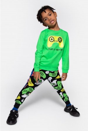 COCCODRILLO marškinėliai ilgomis rankovėmis GAMER BOY KIDS, žali, WC4143102GBK-011-122, 122 cm 