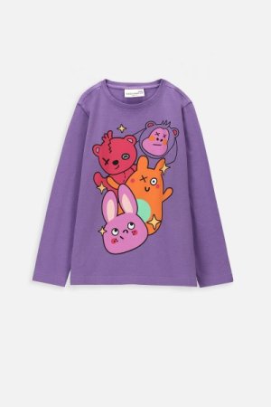 COCCODRILLO t-krekls ar garām piedurknēm EVERYDAY GIRL A, violeti, WC4143108VGA-016- 