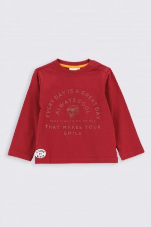 COCCODRILLO t-krekls ar garām piedurknēm COLLEGE KIDS, ķiršu krāsa, 122 cm, ZC2143105COK-017 ZC2143105COK-017-110