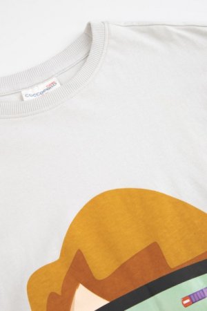 COCCODRILLO t-krekls ar garām piedurknēm DIGITAL WORLD KIDS, pelēks, WC3143102DWK-019 WC3143102DWK-019-104