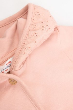 COCCODRILLO džemperis ar pogām SPORTI ROMANTIC NEWBORN, powder pink, WC3132401SRN-033 WC3132401SRN-033-074
