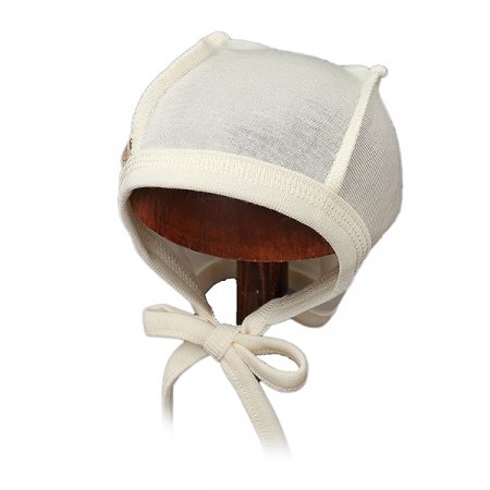 LORITA merino vilnas bērnu cepure ar apgrieztas šuves, ecru, 48 cm, 176 176