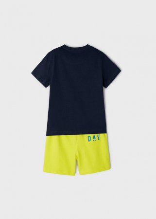 MAYORAL t-krekls ar īsam piedurknēm un šorti 5F, lemon/navy blue, 128 cm, 3657-52 3657-52 3