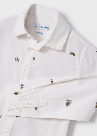 MAYORAL krekls ar garām piedurknēm 5B, balts, 122 cm, 4186-48 4186-48 3