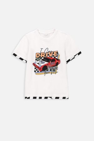 COCCODRILLO t-krekls ar īsam piedurknēm RACER 90' KIDS, balti, WC4143202RAK-001- 