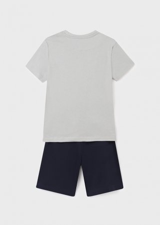 MAYORAL t-krekls ar īsam piedurknēm un šorti 7C, navy blue/light grey, 152 cm, 6638-81 6638-81 12