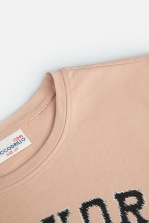 COCCODRILLO t-krekls ar īsam piedurknēm EVERYDAY GIRL A, bēši, WC4143205VGA-002- 