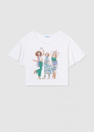 MAYORAL t-krekls ar īsam piedurknēm 8F, white/emerald, 6051-29 6051-29